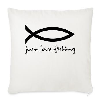 pêche - Housse de coussin décorative 45 x 45 cm - blanc nature - Devant