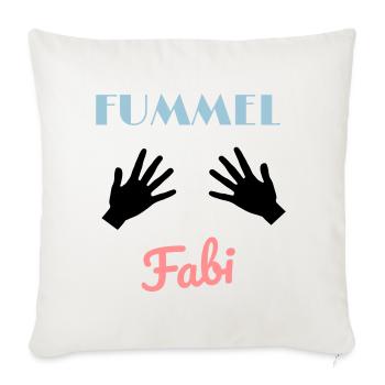 Fummel Fabi Lustiges Spruch Design Hände Humor - Sofakissenbezug 45 x 45 cm - Naturweiß  - Vorne