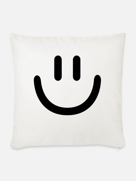 Smiley - Sofakissenbezug 45 x 45 cm - Naturweiß 