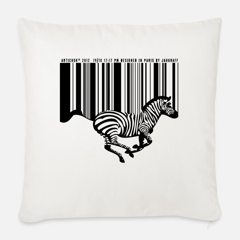 ZEBRA BARCODE - Sofa pillowcase 17,3'' x 17,3'' (45 x 45 cm) - natural white