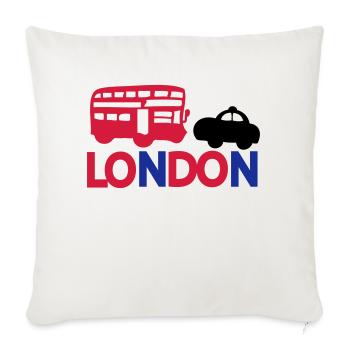 LONDON BLACK CAP& RED BUS - Sofa pillowcase 17,3'' x 17,3'' (45 x 45 cm) - natural white - Front