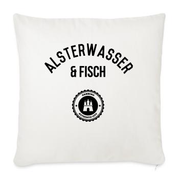 Alster eau et poissons 1 (Hambourg) - Housse de coussin décorative 45 x 45 cm - blanc nature - Devant