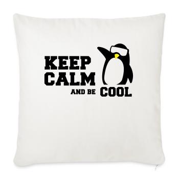 penguin keep calm - Sofa pillowcase 17,3'' x 17,3'' (45 x 45 cm) - natural white - Front