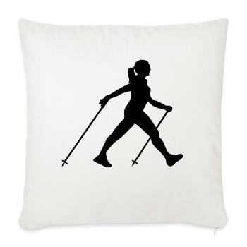 Nordic walking - Sofakissenbezug 45 x 45 cm - Naturweiß  - Vorne