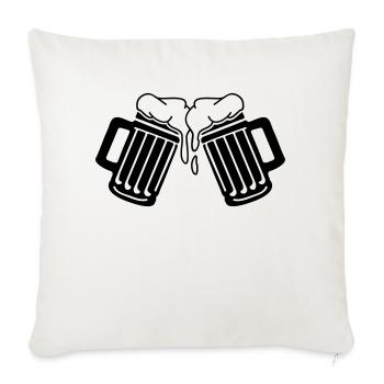 bier__f1 - Sofa pillowcase 17,3'' x 17,3'' (45 x 45 cm) - natural white - Front