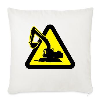 bauarbeiten_mit_bagger_2c - Sofakissenbezug 45 x 45 cm - Naturweiß  - Vorne