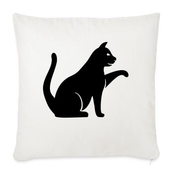 Chat - Housse de coussin décorative 45 x 45 cm - blanc nature - Devant