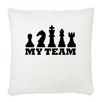 My Team (chess) - Sofa pillowcase 17,3'' x 17,3'' (45 x 45 cm) - natural white - Front