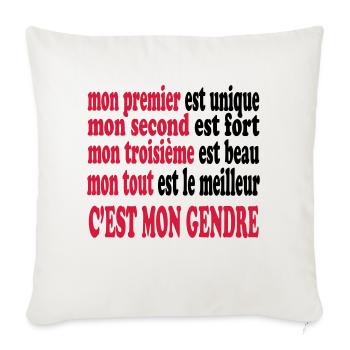 Mon gendre est beau - Sofa pillowcase 17,3'' x 17,3'' (45 x 45 cm) - natural white - Front