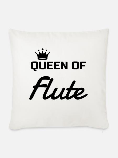 Flöte Flötist Musik Musiker Musikerin - Sofakissenbezug 45 x 45 cm - Naturweiß