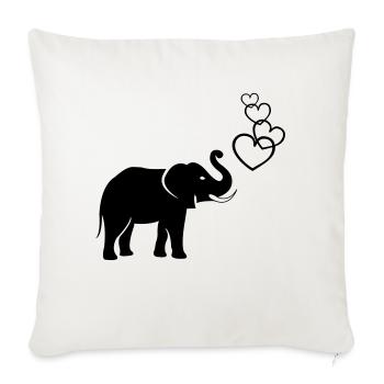 elefanten_love_02 - Housse de coussin décorative 45 x 45 cm - blanc nature - Devant