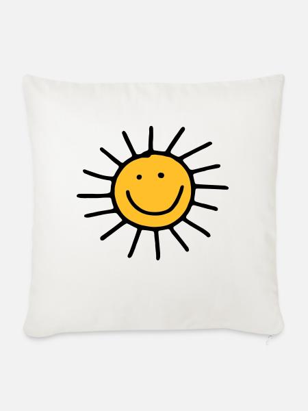 Sonne - Sofakissenbezug 45 x 45 cm - Naturweiß