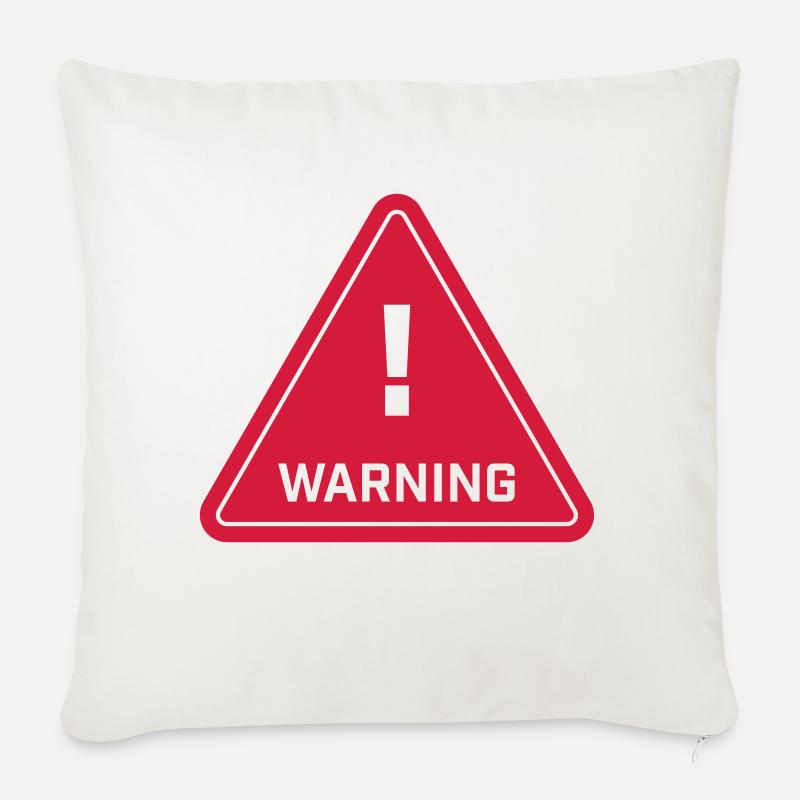 Warning - Sofakissenbezug 45 x 45 cm - Naturweiß
