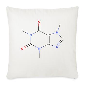 Molécule de caféine - Formule structurale colorée - Housse de coussin décorative 45 x 45 cm - blanc nature - Devant