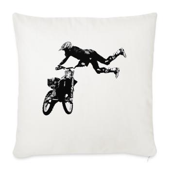 Motocross Racing T-Shirt Enduro T Shirt Supercross - Sofa pillowcase 17,3'' x 17,3'' (45 x 45 cm) - natural white - Front
