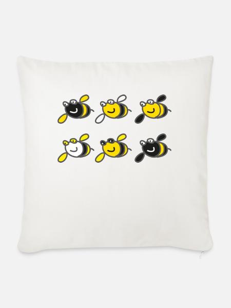Bienchen - Sofakissenbezug 45 x 45 cm - Naturweiß