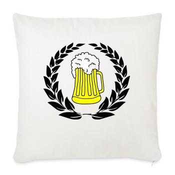 bier wappen 02 - Sofakissenbezug 45 x 45 cm - Naturweiß  - Vorne