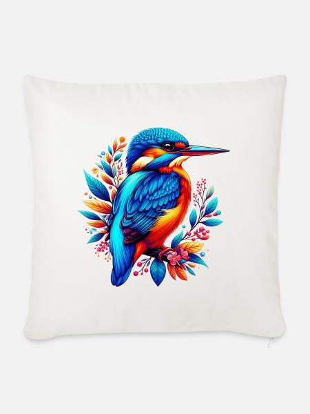 Eisvogel - Sofakissenbezug 45 x 45 cm - Naturweiß 