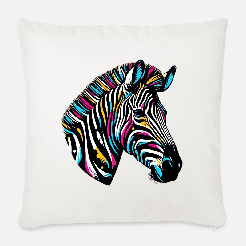 Zebra - Sofakissenbezug 45 x 45 cm - Naturweiß 