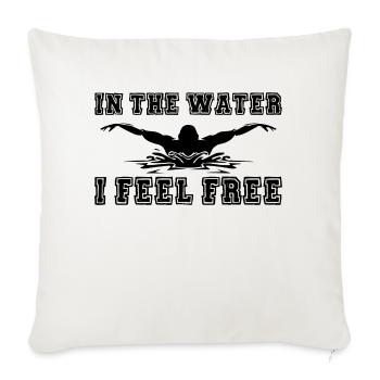 Swimming Water Sports - Sofa pillowcase 17,3'' x 17,3'' (45 x 45 cm) - natural white - Front