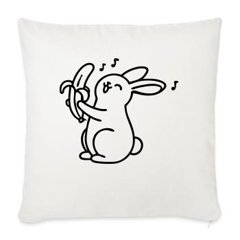 singing bunny with banana - Sofa pillowcase 17,3'' x 17,3'' (45 x 45 cm) - natural white - Front