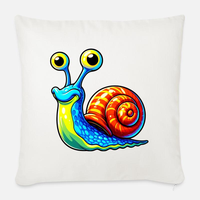 Schnecke - Sofakissenbezug 45 x 45 cm - Naturweiß