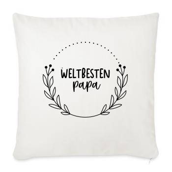 Papa Papi Vater Tochter Sohn Vatertag Männer Shirt - Sofakissenbezug 45 x 45 cm - Naturweiß  - Vorne