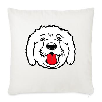 Dear dog sticks out his tongue happily - Sofa pillowcase 17,3'' x 17,3'' (45 x 45 cm) - natural white - Front