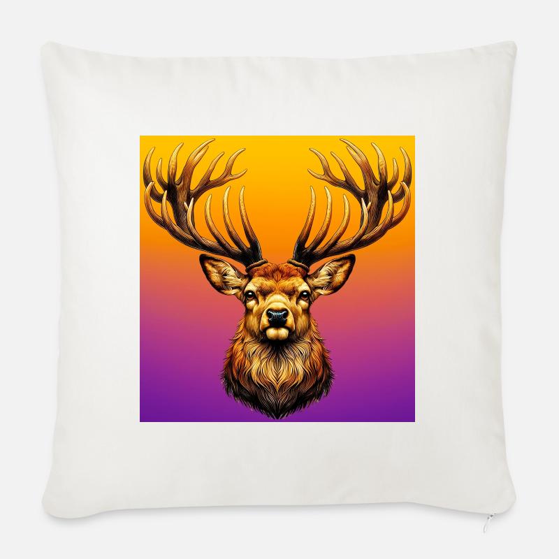 Hirsch - Sofakissenbezug 45 x 45 cm - Naturweiß 