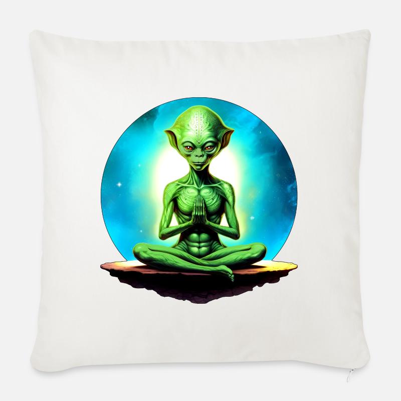 Aliens Yoga - Sofakissenbezug 45 x 45 cm - Naturweiß