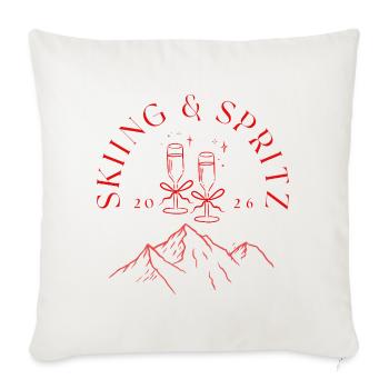 Après Ski Holiday Girlstrip Cadeau de ski - Housse de coussin décorative 45 x 45 cm - blanc nature - Devant