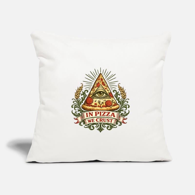Devise de la Croûte Œil de la Pyramide de la Pizza Housse de coussin décorative 45 x 45 cm