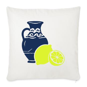 Citrus vase contrast print - Sofa pillowcase 17,3'' x 17,3'' (45 x 45 cm) - natural white - Front