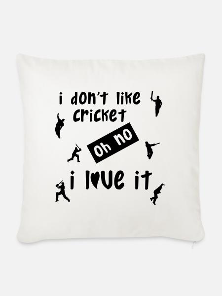 Ich liebe Cricket - Sofakissenbezug 45 x 45 cm - Naturweiß 