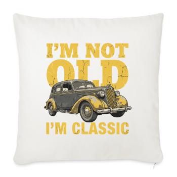 Oldtimer Classic Car Vintage Auto Lustiges Motiv - Sofakissenbezug 45 x 45 cm - Naturweiß  - Vorne