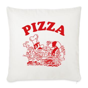 Pizza Pizzabäcker Koch Gastronomie Lustiges Motiv - Sofakissenbezug 45 x 45 cm - Naturweiß  - Vorne