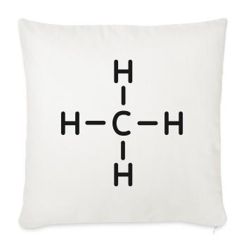 Methanmolekül CH4-Liniensymbol - Sofakissenbezug 45 x 45 cm - Naturweiß  - Vorne