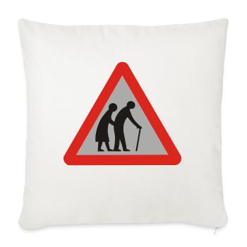 personnes âgées - Housse de coussin décorative 45 x 45 cm - blanc nature - Devant