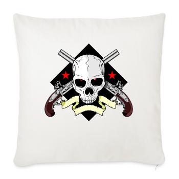 Skull mit Waffen - Sofakissenbezug 45 x 45 cm - Naturweiß  - Vorne