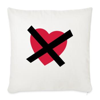 Crossed our Heart - No Love - No Heart - Sofa pillowcase 17,3'' x 17,3'' (45 x 45 cm) - natural white - Front