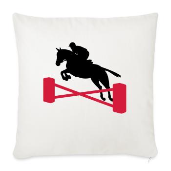 show jumping - Sofa pillowcase 17,3'' x 17,3'' (45 x 45 cm) - natural white - Front