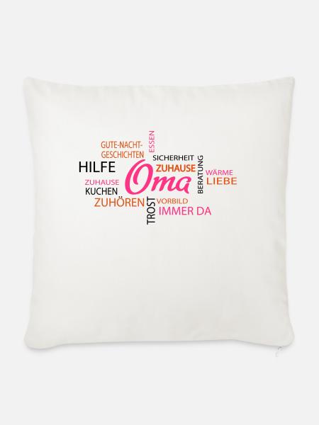 Oma - Sofakissenbezug 45 x 45 cm - Naturweiß 