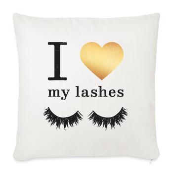 I love my Lashes - Sofa pillowcase 17,3'' x 17,3'' (45 x 45 cm) - natural white - Front