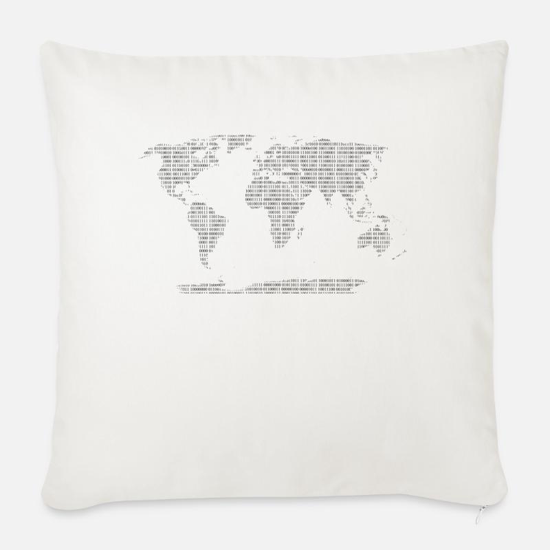 binary ,welt - Sofakissenbezug 45 x 45 cm - Naturweiß 