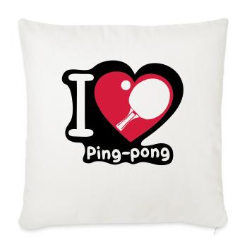 Liebe Herz Herzen Pingpong tennistable3 - Sofakissenbezug 45 x 45 cm - Naturweiß  - Vorne