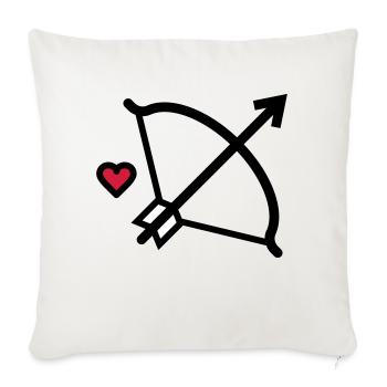 Bow and arrow Cupid's arrow for lovers - Sofa pillowcase 17,3'' x 17,3'' (45 x 45 cm) - natural white - Front