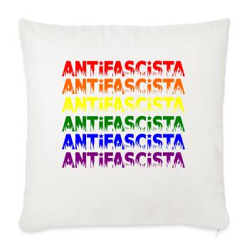Antifascista -- Pride - Housse de coussin décorative 45 x 45 cm - blanc nature - Devant