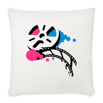 Une vieille bobine de film avec un film - Housse de coussin décorative 45 x 45 cm - blanc nature - Devant