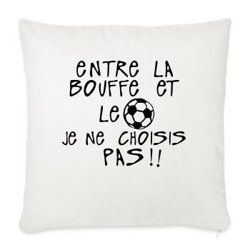 entre bouffe football choisi pas citation - Housse de coussin décorative 45 x 45 cm - blanc nature - Devant