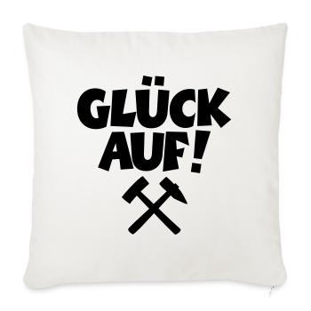 Glück auf mit Schlägel und Eisen - Sofakissenbezug 45 x 45 cm - Naturweiß  - Vorne